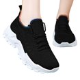 thumbnail image 4 of Daznico Women's Breathable Mesh Sneakers - Slip-On Walking Shoes with Thick Cushioned Sole for All-Day Comfort,Color:Black,Size:6, 4 of 9