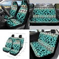 thumbnail image 2 of Yuyamidu Blue Aztec Ethnic Car Front Back Seat Covers with Car Steering Wheel Cover Seat Belt Pads Cup Coasters Garbage Cans Rear View Mirror Cover Keychain Air Vent Storage Holder Set of 15, 2 of 7