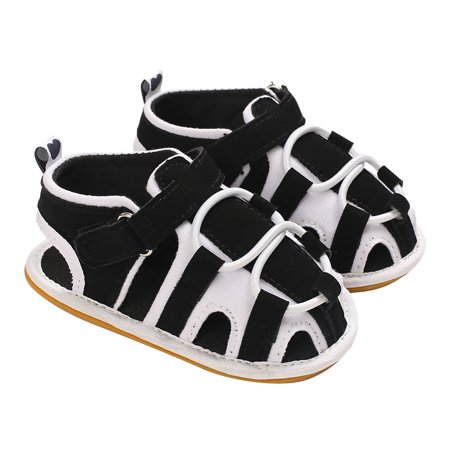 

DNDKILG Baby Toddler Girls Boy Summer Soft Sole Sandals Slippers Infant Beach Non-Slip Plaid First Walkers Shoes White 6M-2Y