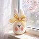 thumbnail image 1 of Decoración de tela para conejito de Pascua - Tela conejo rosa amarillo 6,69x3,93 pulgadas, figura de algodón relleno, centro de mesa, acento en la estantería, una pieza, 1 of 6