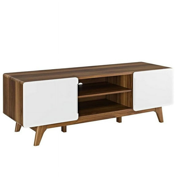 Allora 59" TV Stand in Walnut and White
