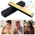 thumbnail image 6 of BLEEUS 24 Holes Portable Harmonica C Key Standard Harmonica Party Favors (Gold) Musical Instruments Supplies (Gold), 6 of 9