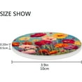 thumbnail image 4 of Colorful Flowers Blossom Coasters Absorbent Moisture Non-Slip Drink Coaster Ceramic Stone with Cork Base Desktop Protection Prevent Furniture Damage 2PCS Home Decor, 4 of 6