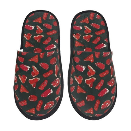 Balery Beef3 Slient Indoor Furry Fleece Comfort House Shoes Soft Non-Slip Home Shoes Cotton slippers House Slippers-- Medium