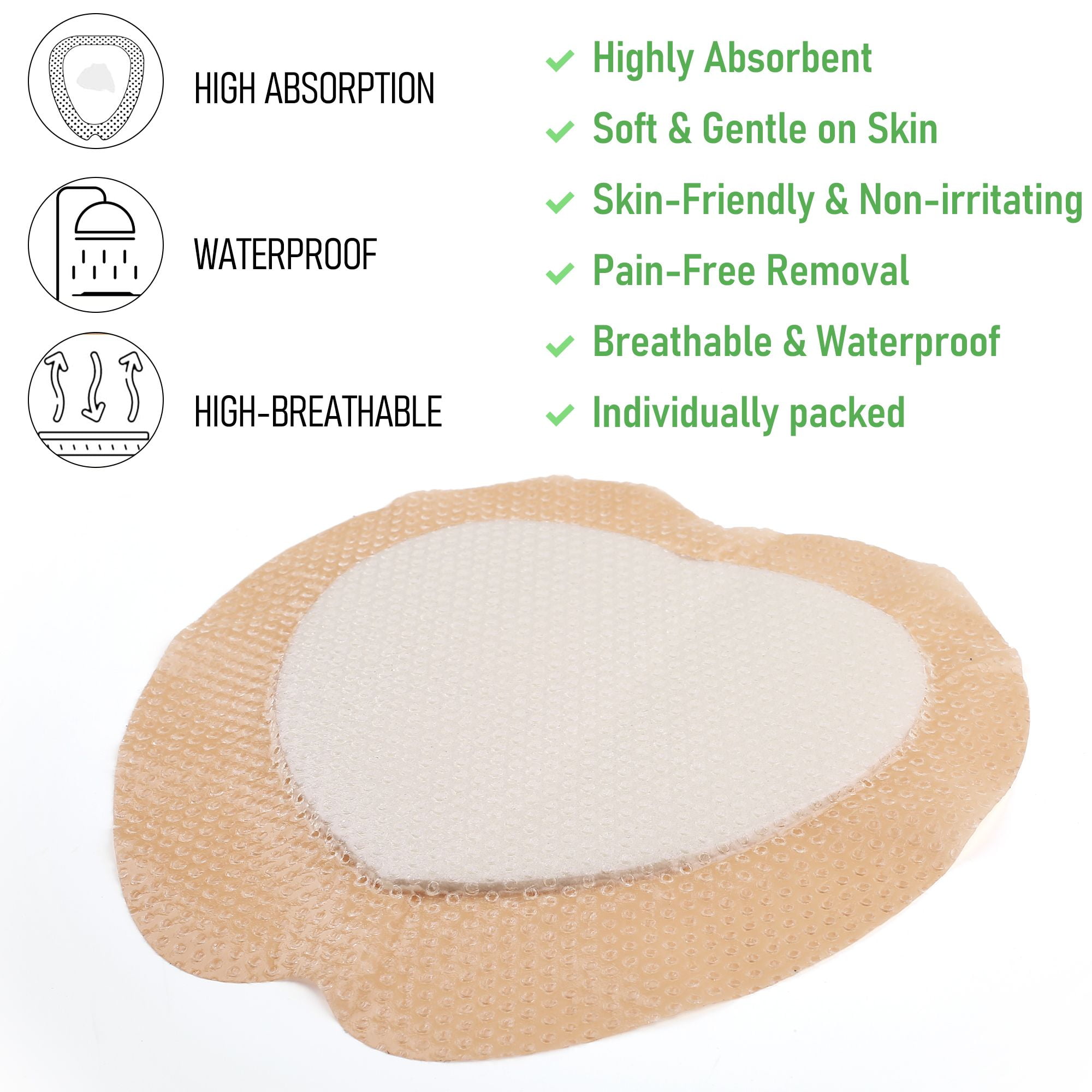 Buy LotFancy 5 Bordered Silicone Foam Dressing, 7x7 in Sacral Wound