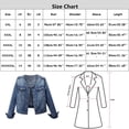 thumbnail image 3 of HBFAGFB Womens Denim Jackets Ripped Button Down Long Sleeve Jean Jacket Versatile Coats Blue Size XXXXXL, 3 of 5
