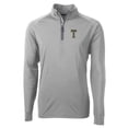 thumbnail image 2 of Men's Cutter & Buck Gray Georgia Tech Yellow Jackets Adapt Eco Knit Stretch Recycled Quarter-Zip Pullover Top, 2 of 3