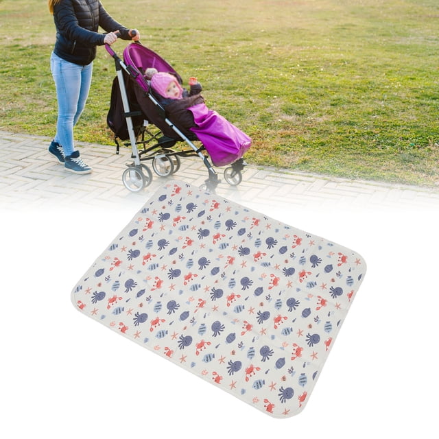 Baby Waterproof Bed Pad, 3 Layers, 70x90cm, Multi Purpose, Cute Patterns and , Safe Material Choice Machine Washable