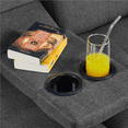 thumbnail image 6 of Yaheetech Modern Fabric Upholstered Futon with 2 Throw Pillows, Dark Gray, 6 of 9