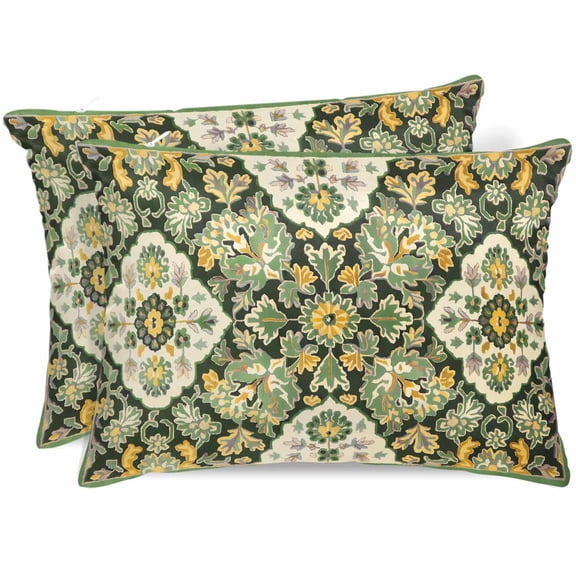 Sage Green Boho Pillow Cases Standard Size Set of 2, Smooth Satin Pillowcase for Hair and Skin, Rustic Southwest Plants Motifs Decorative Cooling Bed Pillow Covers with Zipper, 20x26 Inches