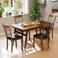 thumbnail image 4 of Gymax Faux Leather Dining Chair Set of 4 w/Padded Seat Elegant Backrest for Restaurant Walnut, 4 of 10