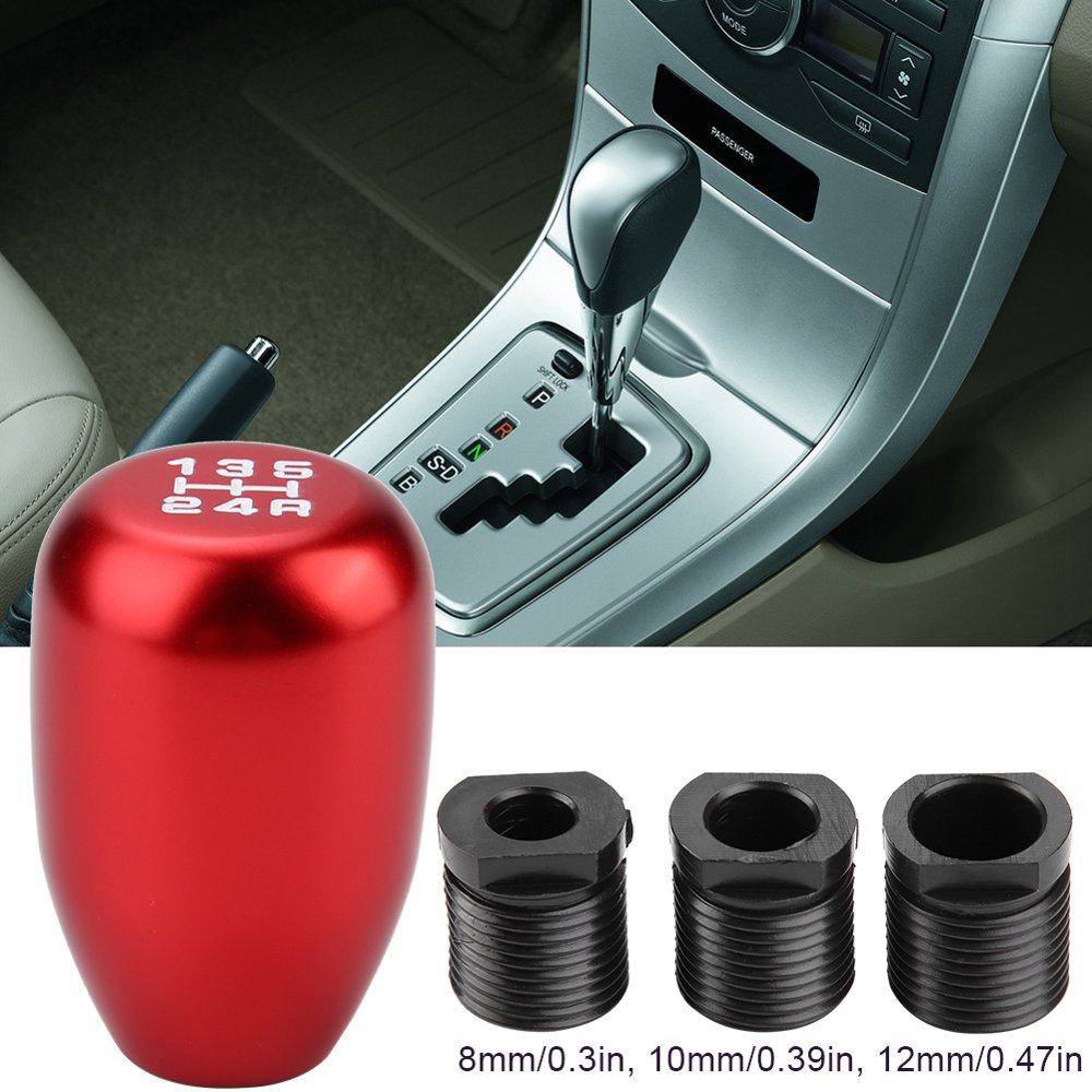 OTVIAP Car 5 Speed Manual Gear Shift Knob Shifter Lever Stick with 3