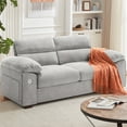 thumbnail image 7 of BedLuxury 71.5” Loveseat Sofa,Comfy Modern 2-Seats Sofa for Small Space and Living Room, Removable Cover, Pillow Armrest,USB/Type-C Port, Grey, 7 of 7