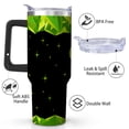 thumbnail image 2 of Gaming Skull Green Neon Stainless Steel Insulated Mug with Lid and Handle, 40oz, 2 of 4