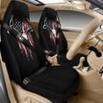 thumbnail image 2 of Xoenoiee Deer Skull American Flag Pattern Car Seat Covers Full Set for Women Waterproof Car Seat Belt Cover, Center Console Cover, PU Leather Car Accessories 5 Pack, 2 of 7