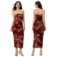 thumbnail image 2 of Raccmtaty Women Long Dress Floral Print Strapless Tube Dress Summer Fashion Casual Backless Dress, 2 of 8