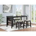 thumbnail image 6 of Elliston Rectangular Counter Height Dining Table with Storage Shelves Dark Grey, 6 of 7
