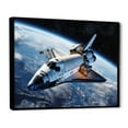 thumbnail image 2 of Designart "In the Space Shuttle s Journey I" Space Shuttle Floater Framed Wall Art Living Room, 2 of 7