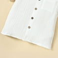 thumbnail image 6 of GYRATEDREAM Kids Baby Boys Summer Outfits Solid Color Turndown Collar Button down Short Sleeve Shirt Top + Elastic Waistband Drawstring Shorts with Pockets 2 Piece Sets Toddler Child 1 Years-8 Years, 6 of 8