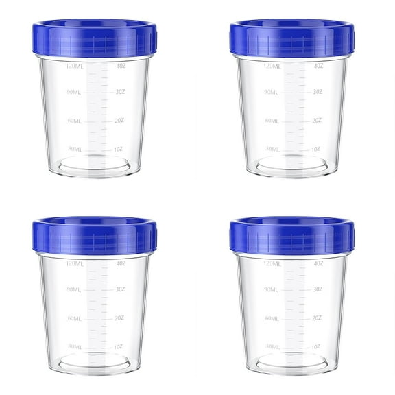 [4 Pack] 4oz Salad Dressing Container to Go - Small Containers with Lids Leakproof Condiment Containers with Screw Lids Reusable Stackable Dip Sauce Containers