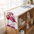 thumbnail image 6 of Table Runners 90 Inches Long Dress Scarves, Valentine's Day Farmhouse Coffee/Dining/Kitchen Table Runner for Living Room, Red Flamingos Roses Love Romance White 13x90 Inch, 6 of 9