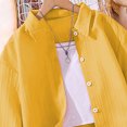 thumbnail image 2 of Cethrio Girls Long Sleeve Outfit Sets, Casual Lapel Collar 2 PC Shirts and Pants Sets Yellow Size 10-12, 2 of 5