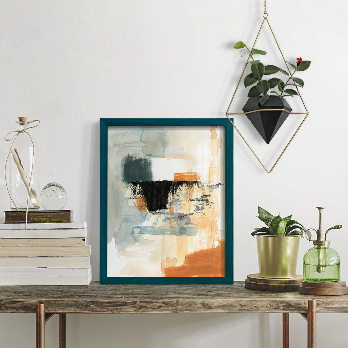 Seria IV - Framed Print w/glass - Ocean Blue