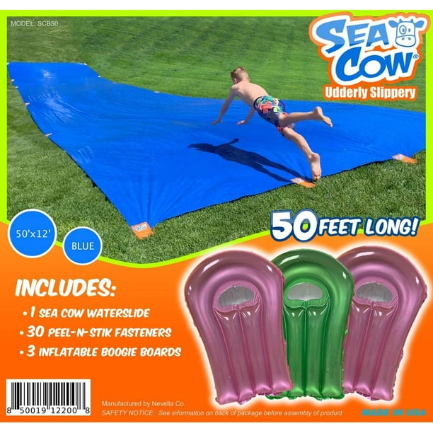 Intera Blue Giant Waterslide 50 Foot Includes 3 Inflatable Boogie Boards 30 Easy Peel N Stik Fasteners 15 Stakes Walmart Com Intera Blue Giant Waterslide 50 Foot Includes 3 Inflatable Boogie Boards 30 Easy Peel N Stik Fasteners 15 Stakes Walmart Com