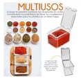 thumbnail image 3 of Especiero organizador de acrílico con 4 recipientes multiusos y 4 cucharas Multiuso Para Cocina Almacenamiento De Especias Condimentos Transparente, 3 of 6