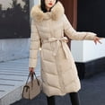 thumbnail image 2 of Aayomet Winter Coats for Women 2023 Women's Jackets Trendy Long Sleeves Lapel Mid-Length Button Woolen Coat Solid Slim Fit Mid Length Jacket,Beige M, 2 of 4