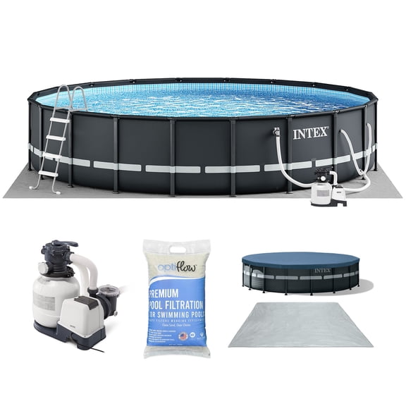 INTEX 20ft x 48in Ultra XTR Above Ground Swimming Pool & Optiflow 50lb Pool Filter Sand
