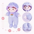 thumbnail image 3 of OUOZZZ 10" Soft Baby Doll for Kids, First Baby Doll for 1 2 Year Girls Boys - Birthday Gift Baby Learning Toy, Purple, 3 of 6