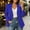 Blue, variant on Women's Collarless Open-Front Blazer, Long Sleeve Straight-Fit Casual To Workwear Jacket In Multiple Solid Colors(Yellow,S)