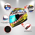 thumbnail image 4 of WOW Motorcycle Youth Kids Street Bike BMX MX Full Face Helmet KY-B15CLS Shark Yellow, 4 of 6