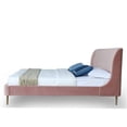 thumbnail image 5 of JERFIT Blush Gold Velvet Upholstered Full Size Bed Frame with Curved Headboard, No Box Spring Needed, Modern Platform Bed with Metal Legs, 5 of 7