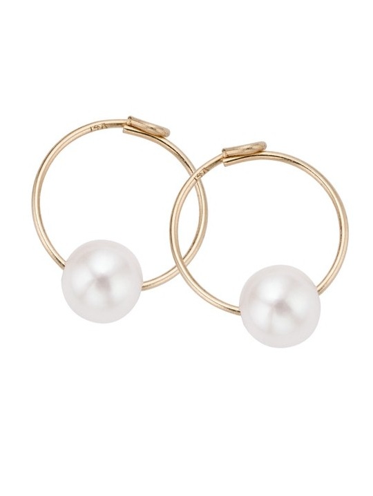 Freshwater pearl hoop earrings Gold hoop earrings Stylish trendy pearl earrings Tennis chain Earrings Tennis pearl Jewelry Gift for her