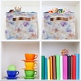thumbnail image 6 of Yayeee 2 Pack Canvas Storage Basket with Handles for Shelves Fabric Bins Closet Organizer, Purple Flower Pattern, 6 of 8