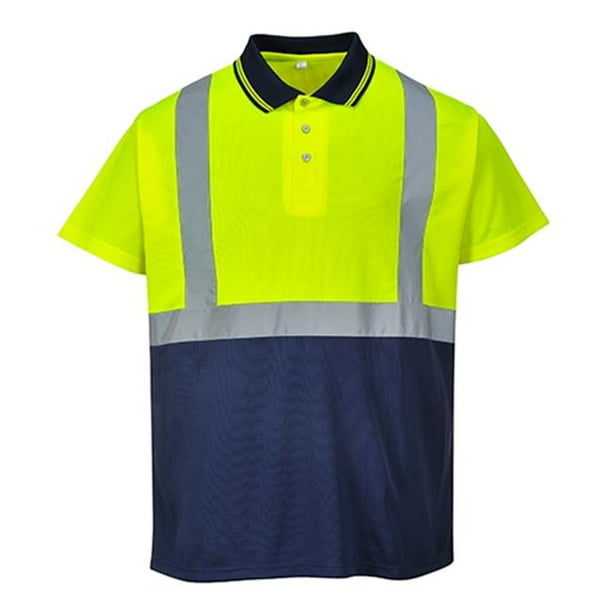 Ethan James - S479 Large Hi-Visibility 2-Tone Polo Shirt with Collar ...