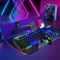 thumbnail image 4 of Wireless Gaming Keyboard and Mouse,Rainbow Backlit Rechargeable Keyboard Mouse with 3800mAh Battery Metal Panel,Removable Hand Rest Mechanical Feel Keyboard and 7 Color Gaming Mute Mouse for PC Gamers, 4 of 8