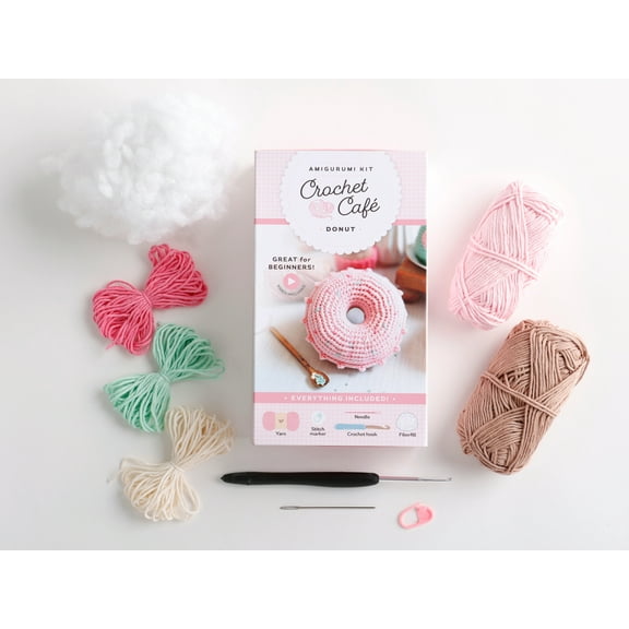 Crochet CafÃ© Amigurumi Kits Crochet CafÃ© Amigurumi Kit Donut: Everything You Need Is Included: 100%-Cotton Yarn, Crochet Hook, Stitch Marker, Tapest, Book 1, (Hardcover)