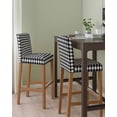 thumbnail image 2 of Black White Plaid Bar Stool Covers Set of 2, Modern Simple Buffalo Check Gingham Stretch Washable Bar Chair Covers with Backs, Removable Pub Counter Height Chair Cover for Kitchen Dining Room Cafe, 2 of 7