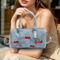 thumbnail image 3 of AJKHSAHDFJ Printed Women's Tote Bag, Cherry Heart-Shaped Shoulder Bag, Shoulder Tote, Chain Strap, Suitable for Any Occasion, Fashionable and Versatile,White,Fashion, 3 of 6