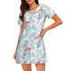 thumbnail image 1 of Fotbe Tropical Flamingo Bata de Dormir para Mujer con Estampado, Camisón de Algodón de Manga Corta, Ropa de Dormir Casual, 1 of 6