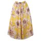 thumbnail image 3 of Falda Casual Falda de playa para mujer Estilo bohemio Estampado floral Plisado Ajuste suelto Una línea Traje diario Kuymtek Amarillo M para Mujer, 3 of 8