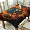 thumbnail image 4 of Fire Skulls Rectangle Tablecloth Waterproof Polyester Table Clothative Stain Resistant & Wrinkle Resistant Washable Table Cover for Dining Table/Party/Camping 54x54 Inch Decor Gift, 4 of 7