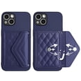 thumbnail image 5 of for iPhone 14 Slim Case with Card Holders and Strap for Women, iPhone 14 Phone Case Wallet PU Leather Kickstand RFID Blocking Flip Shockproof Wallet Case - Blue, 5 of 11