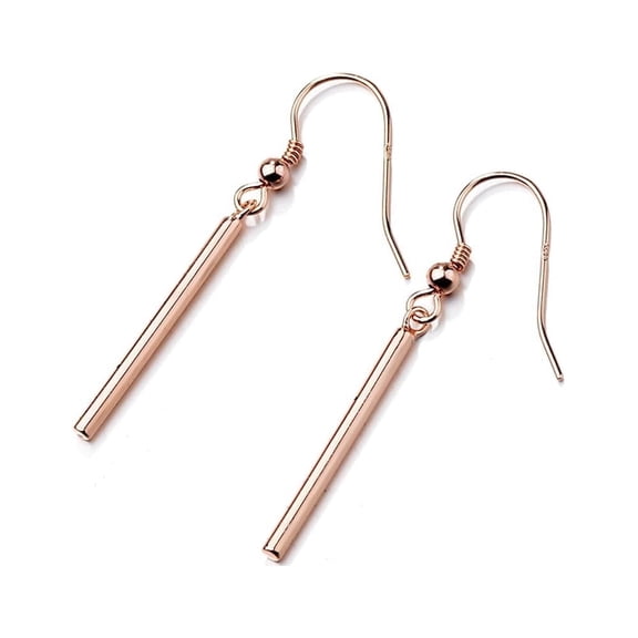 Amy and Annette 18K Rose Gold Over Sterling Silver Bar Earrings