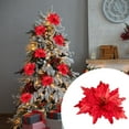 CENSENFA 1Pc 9.8" Glitter Decorated Large Poinsettias Decorative
