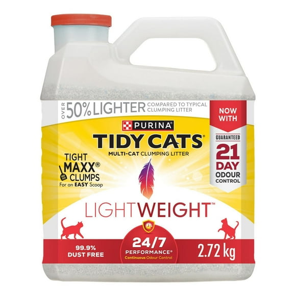 Tidy Cats Poids Plume 24/7 Performance Litière Multichat, Litière Agglomérante pour Chats 2,72 kg 2,27 kg