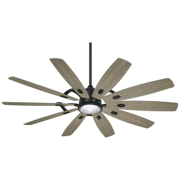 65" Minka Aire Barn Coal Finish LED Light Rustic Smart Ceiling Fan